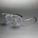 Silver Round Titanium Flip Up Prescription Glasses LE0383 - Sleek & Versatile