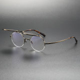 Olet Optical's LE03831 flip up sunglasses for prescription glasses, showcasing a sophisticated bronze titanium frame with adjustable nose pads and a unique flip-up mechanism, blending style and functionality effortlessly.