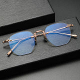 Rimless Eyeglasses LE0411 - Elegant Rose Gold Titanium Design