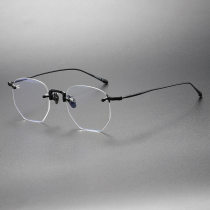 Spectacles Rimless LE0411 - Ultra-Light Black Titanium Design
