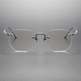 Frameless Glasses LE0411 - Sleek Silver Titanium Design
