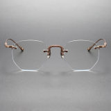 Rimless Eyeglasses LE0411 - Elegant Rose Gold Titanium Design