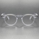 Clear Eyeglass Frames LE0066 - Sleek Black Accents in Classic Round