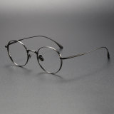 Round Eyeglasses LE0504 - Gunmetal Elegance with Sleek Design