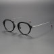 Black Frame Glasses LE0491 - Silver Titanium Arms for Modern Appeal