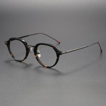 Tortoiseshell Glasses LE0491 - Chic Geometric Tortoise & Gunmetal Frames