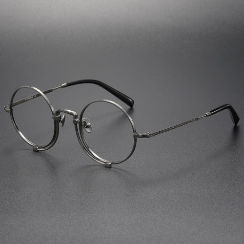 Gunmetal Progressive Spectacles LE0023 - Iconic Round Design