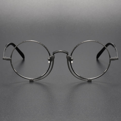Gunmetal Progressive Spectacles LE0023 - Iconic Round Design