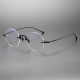 Rimless Spectacles LE0412 - Black Titanium Eyewear with Unique Engraving
