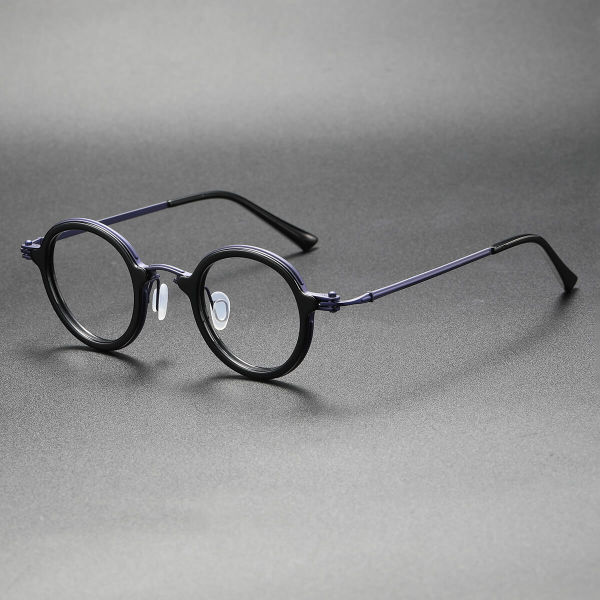 Purple Glasses LE0466 - Elegant Purple & Black Round Frame