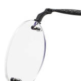 Rimless Spectacles LE0412 - Black Titanium Eyewear with Unique Engraving