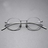 Circle Frame Glasses LE0141 - Sleek Silver Finish