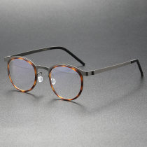 Round Reading Glasses LE0242 - Gunmetal & Tortoise Elegance Round Reading Glasses LE0242 - Gunmetal & Tortoise Elegance