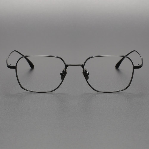 Black Frame Oval Titanium Glasses LE0499 - Sleek & Allergen-Free Design