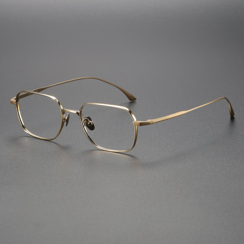 Gold Frame Oval Titanium Glasses LE0499 - Elegant & Hypoallergenic