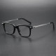 Black Frame Glasses with Silver Arms - Square Titanium LE0152