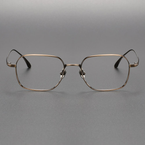 Bronze Oval Titanium Glasses LE0499 - Elegant & Comfortable Design