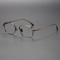 Bronze Oval Titanium Glasses LE0499 - Elegant & Comfortable Design