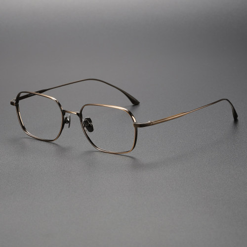Bronze Oval Titanium Glasses LE0499 - Elegant & Comfortable Design