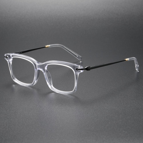 Clear Glasses LE0152 - Elegant Square Frame with Transparent and Black Design