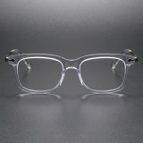Clear Frame Glasses with Black Titanium Arms - LE0152 Square Design