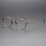 LE0286 Bronze Square Glasses - Chic & Lightweight Titanium Frames