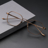 LE0286 Bronze Square Glasses - Chic & Lightweight Titanium Frames
