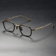 Black & Gold Rectangle Titanium Glasses LE0278 - Elegant & Allergy-Safe