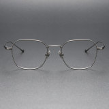 LE0286 Gunmetal Square Glasses - Cool Titanium Lightweight Frames