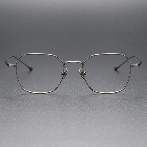 Square Glasses Frames LE0286 in Gunmetal | Titanium Eyewear
