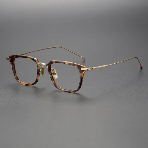 Tortoiseshell Glasses LE0494 - Elegant Square Frame with Gold Arms for a Classic Look