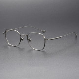 LE0286 Gunmetal Square Glasses - Cool Titanium Lightweight Frames