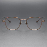 LE0286 Bronze Square Glasses - Chic & Lightweight Titanium Frames