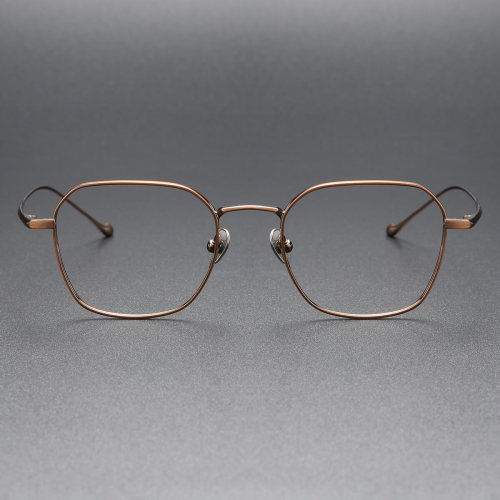 Square Frame Glasses LE0286 in Bronze | Titanium Eyewear