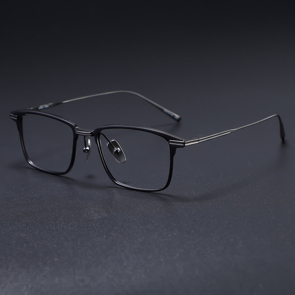 Black Square Glasses LE0330 - Sleek Rectangle Frame with Gunmetal Arms