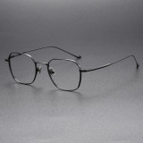 LE0286 Black Titanium Square Glasses: Elegantly Lightweight & Hypoallergenic