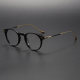 Black Round Glasses LE1027 - Vintage Design with Gold Arms for a Luxurious Look