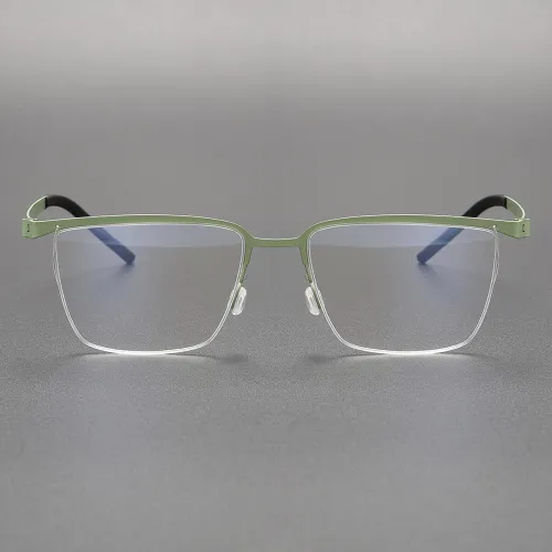 Green Spectacle Frames LE0133 - Titanium Rectangle Glasses for a Classic Look