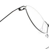 Oval Glasses LE0467 - Sleek Black Silver Titanium Frame for Modern Elegance