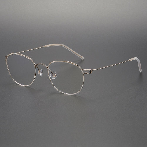 Gold Glasses LE0467 - Elegant Oval Titanium Frame for Timeless Elegance