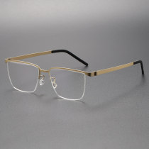 Gold Glasses LE0133 - Elegant Titanium Rectangle Frames for a Classic Look