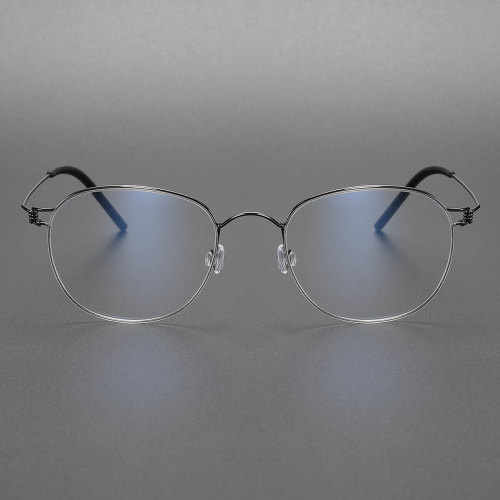 Oval Frame Glasses LE0467 - Gunmetal Titanium for Sleek Comfort