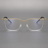 Gold Glasses LE0133 - Elegant Titanium Rectangle Frames for a Classic Look