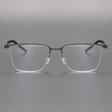 Rectangle Glasses LE0133 - Gunmetal Titanium Frame for a Minimalist Vintage Look