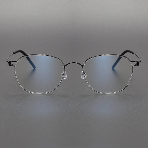 Black Glasses LE0467 - Lightweight Titanium Oval Frame for Sleek Comfort