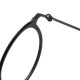 Black Round Glasses LE0249 - Sleek Titanium Frame for a Minimalist Look