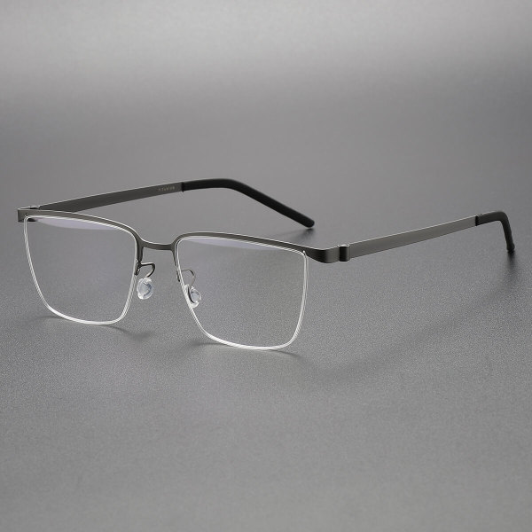 Rectangle Glasses LE0133 - Gunmetal Titanium Frame for a Minimalist Vintage Look