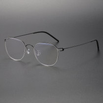 Oval Frame Glasses LE0467 - Gunmetal Titanium for Sleek Comfort