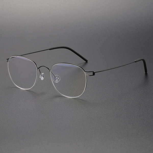 Oval Frame Glasses LE0467 - Gunmetal Titanium for Sleek Comfort
