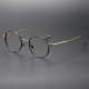 Black and Gold Glasses LE0284 - Elegant Round Titanium Frames for a Luxe Look